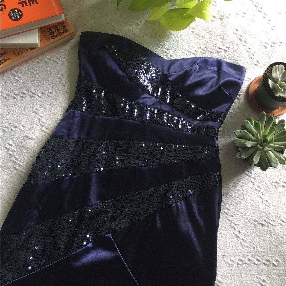 Timeless Navy Strapless Dress